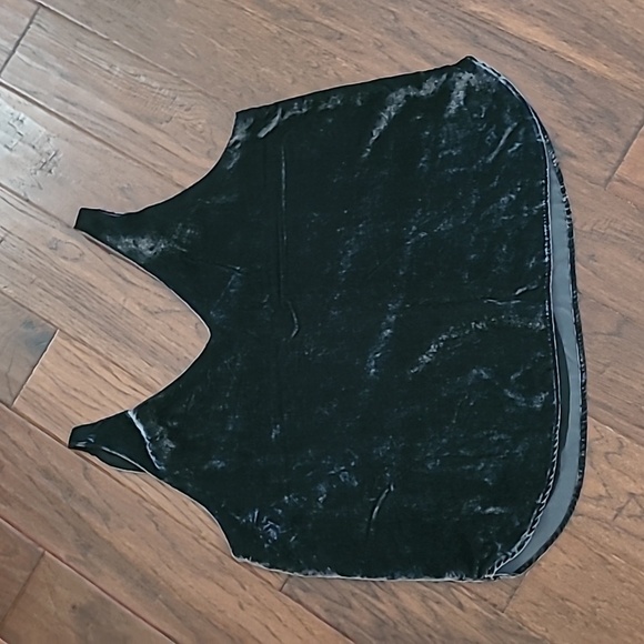 LOFT Dark Charcoal Grey Velvet Sleeveless Double V-neck Top size XXL - Picture 2 of 7